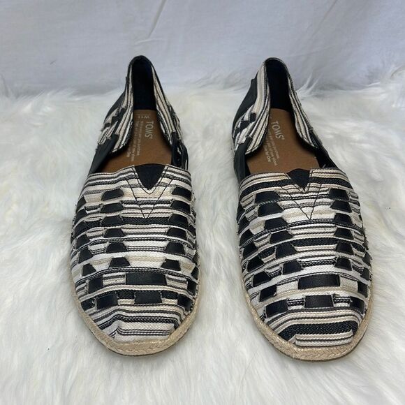 Toms Alpargata Woven Leather/Fabric Espadrille Huraches Sz 11 - Picture 2 of 6